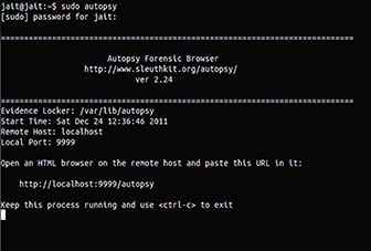 You’ll need to keep the Autopsy process running in the background to access the web interface
